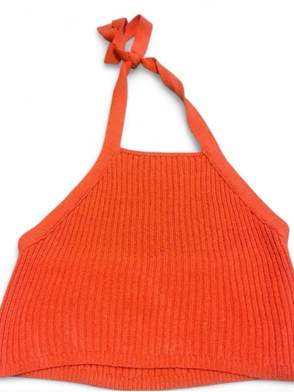 Cotton‎ On Orange Ribbed Halter Tank Top